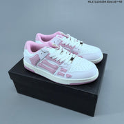 AMIRI Skeleton Low-Top Sneakers in White and Blue