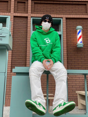 BAPE STA Low Sneakers in Green and White 1H70-191-001