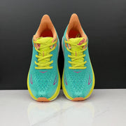 HOKA Clifton 9 Running Shoes in Teal and Orange