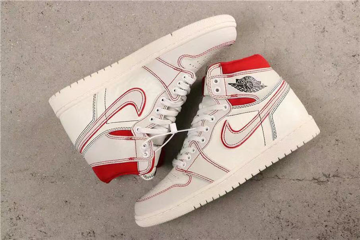 Air Jordan 1 Retro High OG White and Red Sneakers