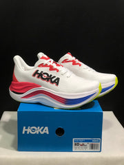 HOKA Skyward X Running Shoes, White Red Blue