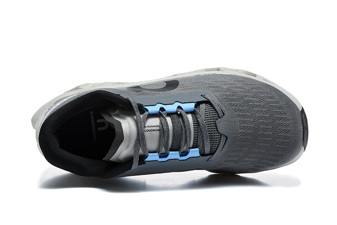 On Cloudmonster 3 Running Shoes, Gray Black Blue