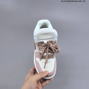 Off-White Low-Top Sneakers in White and Dusty Pink