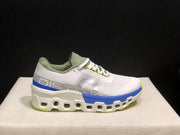 On Cloudmonster 2 Distance White and Blue Running Shoes