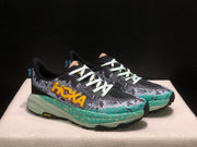 HOKA Speedgoat 6 Trail Running Shoes, Gray and Teal
