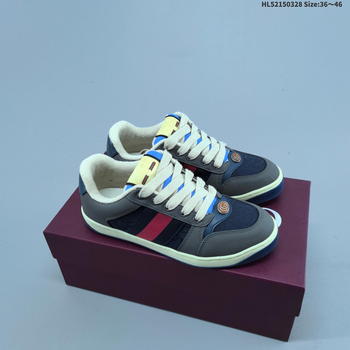 Gucci Screener Distressed Low-Top Sneakers
