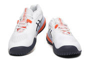 ASICS White and Orange Court Sneakers