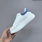 Alexander McQueen Oversized Low-Top Sneakers, White and Blue