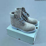 Timberland 6-Inch Lace-Up Boots in Gray Suede