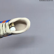 Gucci Screener Distressed Low-Top Sneakers in Beige and Navy