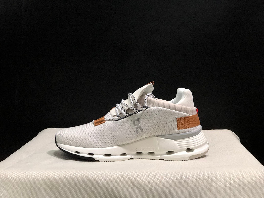 On Cloudnova 1 Sneakers in White Pearl