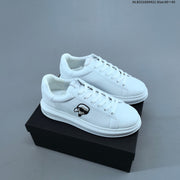 Karl Lagerfeld White Low-Top Lace-Up Sneakers with Logo