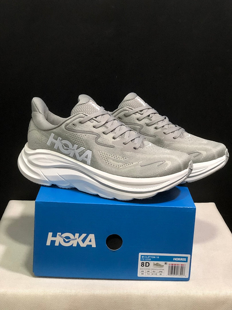 HOKA Clifton 10 Running Shoes in Gray