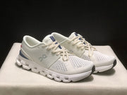 On Cloud X 4 Ivory and Blue Sneakers