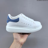 Alexander McQueen Oversized Low-Top Sneakers, White and Blue