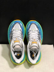 HOKA Stinson 7 Trail Sneakers in Blue and Lime