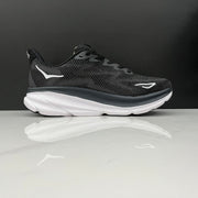 HOKA Clifton 9 Black and White Running Shoes