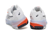ASICS White and Orange Court Sneakers