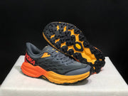 HOKA Speedgoat 5 Trail Running Shoes, Gray and Orange