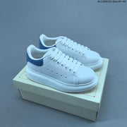 Alexander McQueen Oversized Low-Top Sneakers, White and Blue