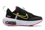 Nike Air Max Black and Gold Sneakers with Pink Accents
