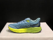 HOKA Speedgoat 5 Trail Running Shoes, Blue and Lime