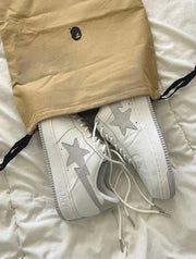 BAPE STA Low Sneakers in White and Grey