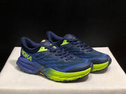 HOKA Speedgoat 5 Trail Running Shoes, Navy and Lime