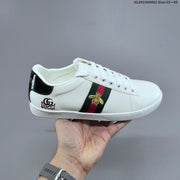 Gucci White Low-Top Sneakers with Logo Webbing