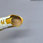 GG Women's Yellow and White Suede-Style Lace-Up Sneakers