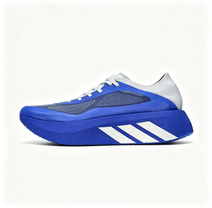 Blue and Gray Three-Stripe Sneakers