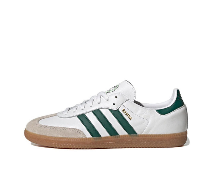 adidas Samba White and Green Low-Top Sneakers HQ7036