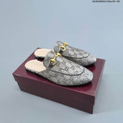 Gucci Princetown Crystal-Embellished Canvas Mule