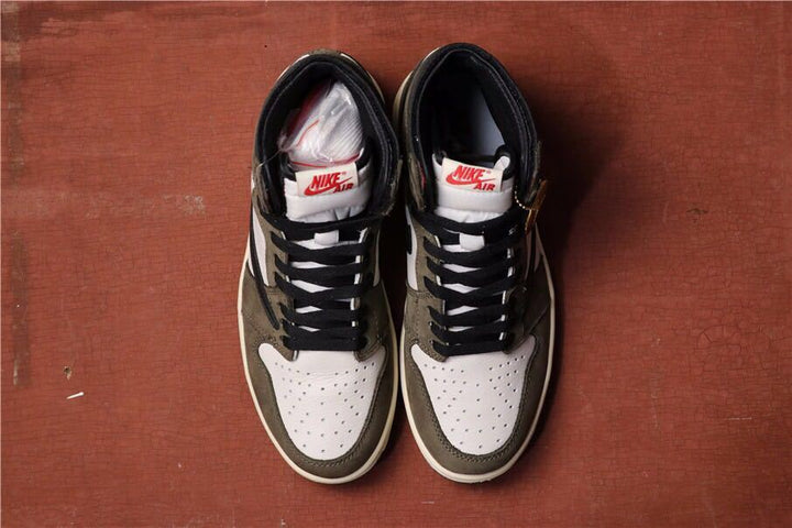 Air Jordan 1 High OG TS SP Sneakers, Brown and White, CD4487-100