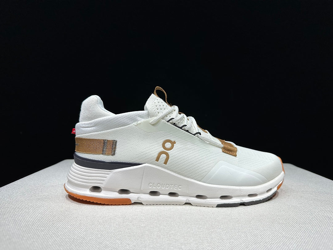 On Cloudnova 2 Sneakers, Ivory and Brown