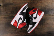 Air Jordan 1 Satin Black Toe High-Top Sneakers