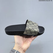 Gucci Floral Print Slide Sandals with Black Footbed