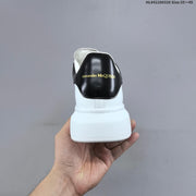 Alexander McQueen Oversized Low-Top Sneakers, White and Black