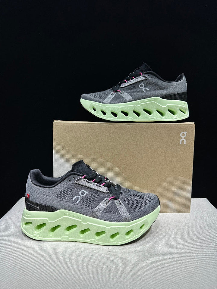 On Cloud eclipse Running Shoes in Gray and Lime