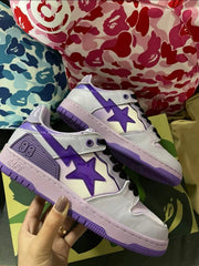 BAPE SK8 Sta Sneakers in White and Purple