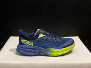 HOKA Speedgoat 5 Trail Running Shoes, Navy and Lime