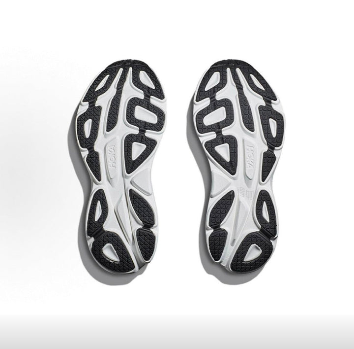 HOKA Bondi 8 White and Black Running Shoes