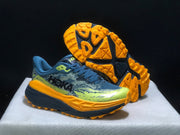 HOKA Stinson 7 Trail Running Shoes Blue Yellow Orange