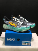 HOKA Speedgoat 6 Trail Running Shoes, Gray and Teal