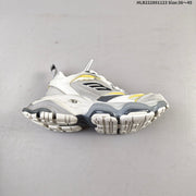 Balenciaga Monday Low-Top Sneakers in White, Gray and Yellow
