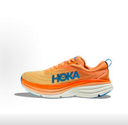 HOKA Bondi 8 Running Shoes in Orange and Blue