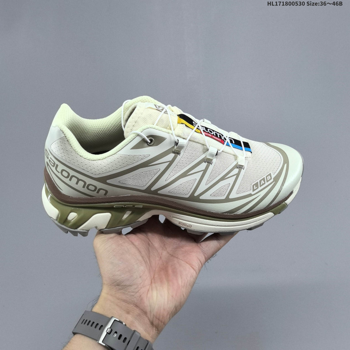Salomon XT-6 Trail Running Shoes, White and Grey