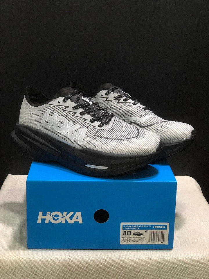 HOKA Mach X 2 Running Shoes in White and Black