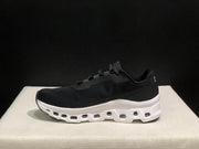 On Cloudmonster Black and White Running Sneakers