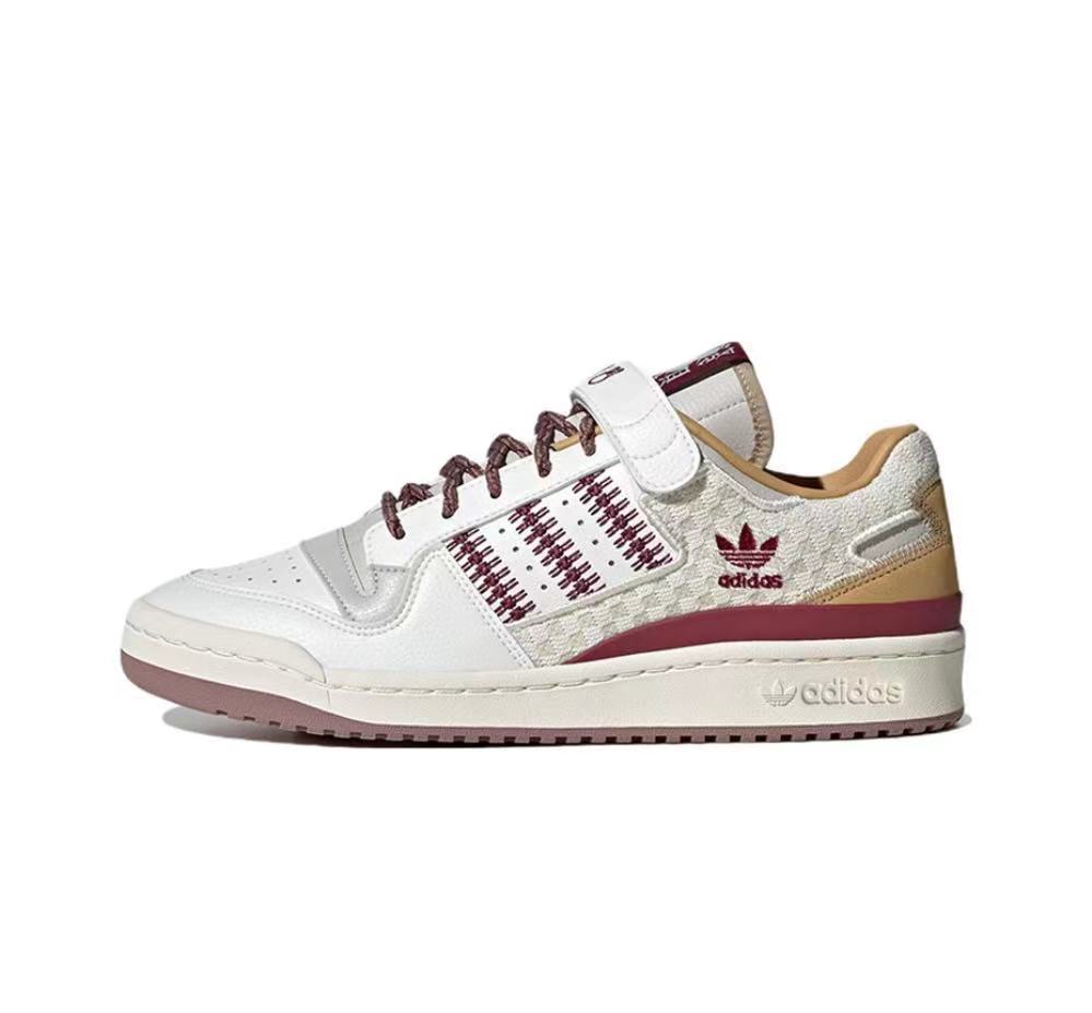 adidas Forum Low IE1898 Sneakers, White and Burgundy
